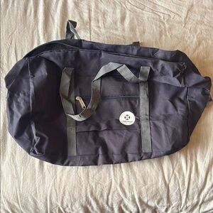 Kipling Gray and Blue Travel Duffel Bag with Durable Fabric